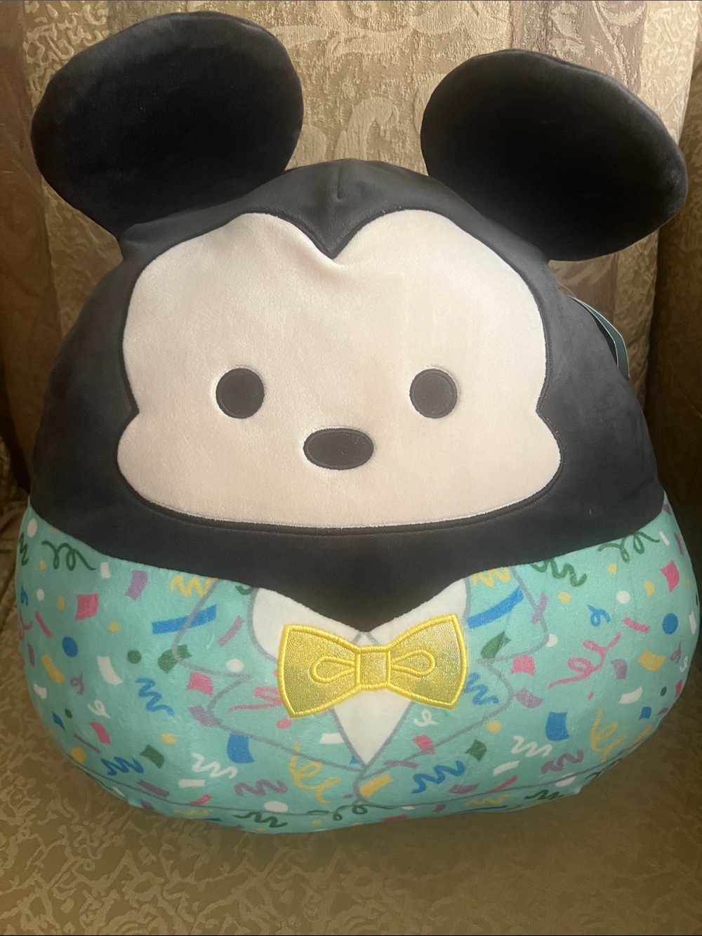 Disney Plush Character Pillow in Black, Cream, Teal & Yellow
